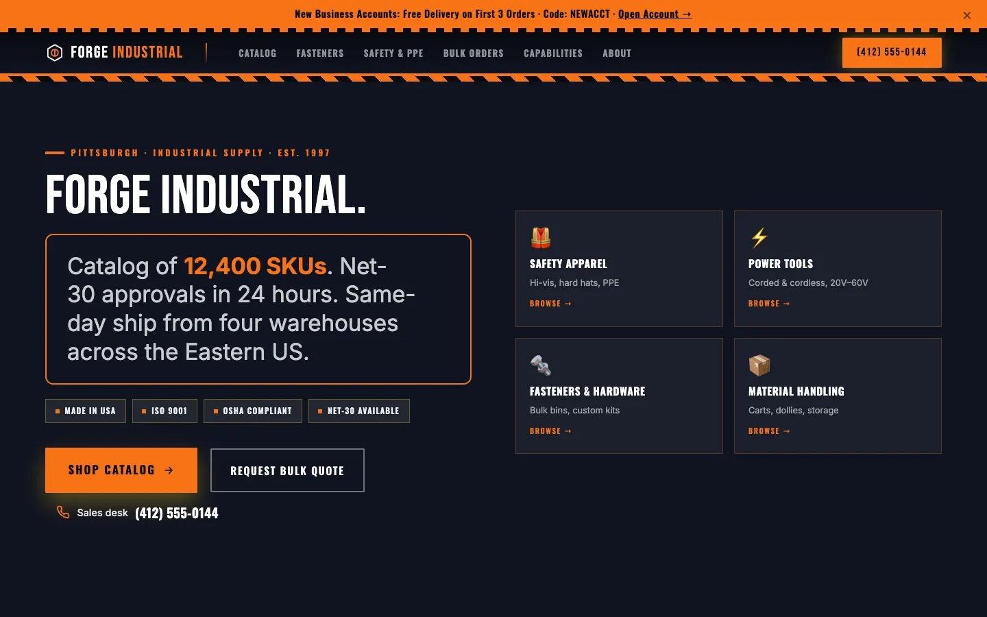 Forge Industrial Supply website